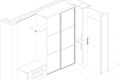 Beispiel CAD-Planung 3D Ansicht Garderobe